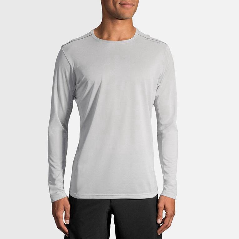 Brooks Men's Ghost Long Sleeve Running Shirt Singapore - White (96238-SYTL)